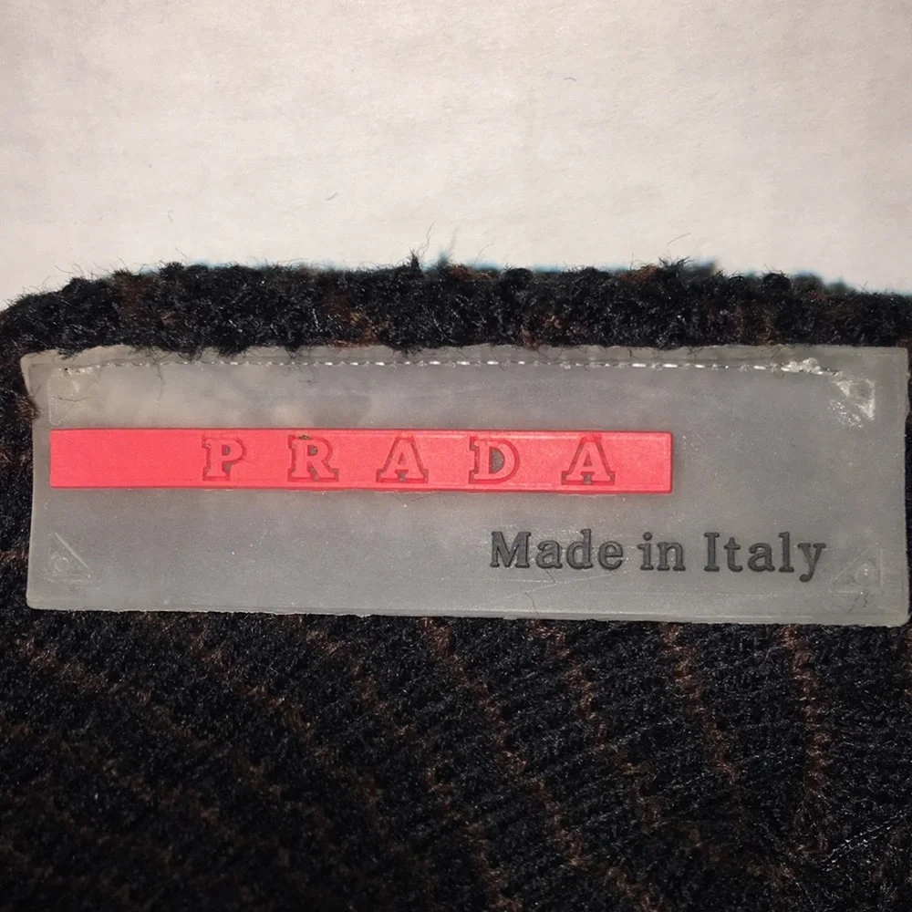 Vintage 90s PRADA Sport ribbed knitted beanie hat unisex
